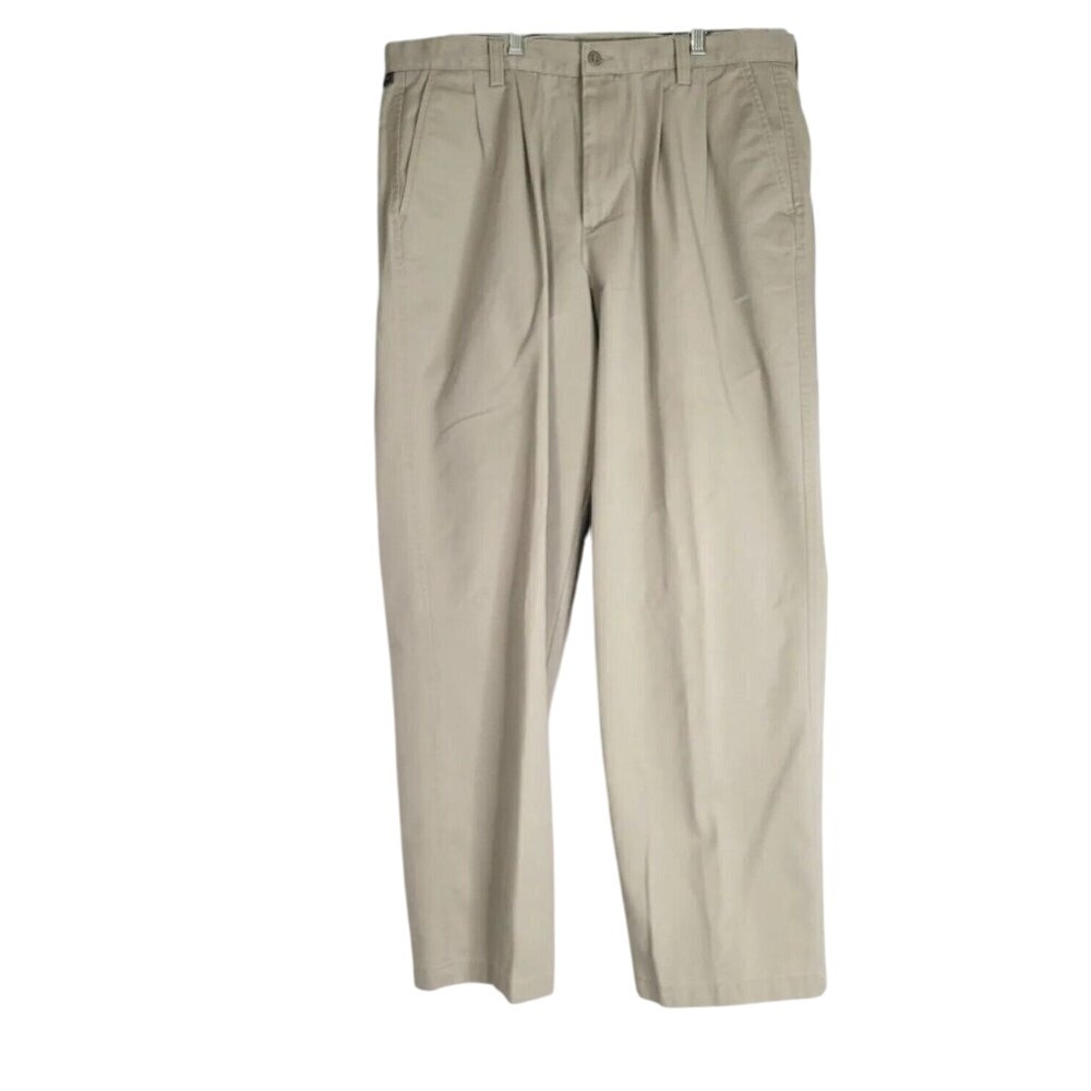 Dockers Khaki Pants Pleated Classic Fit Casual Trousers‎ 36X32 comfort relaxed